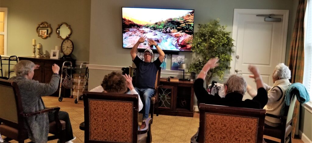 residents during tai chi activity