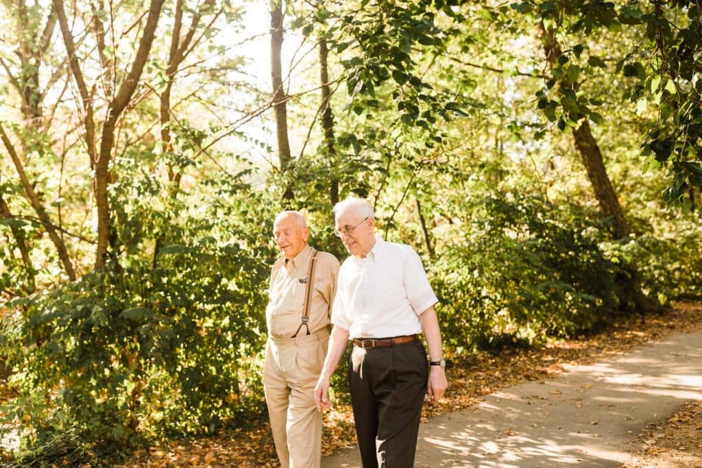 residents walking outside