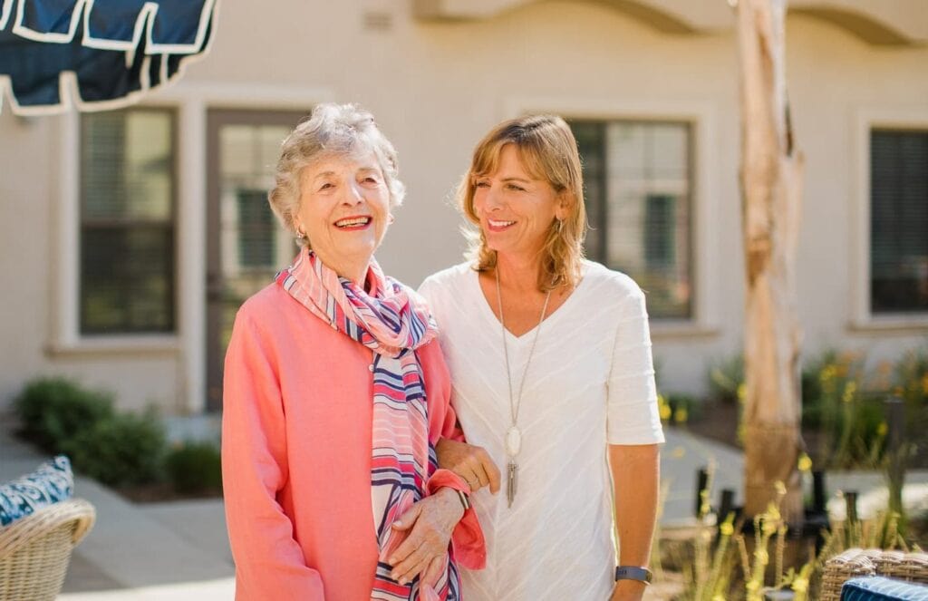 daughter and elderly mother