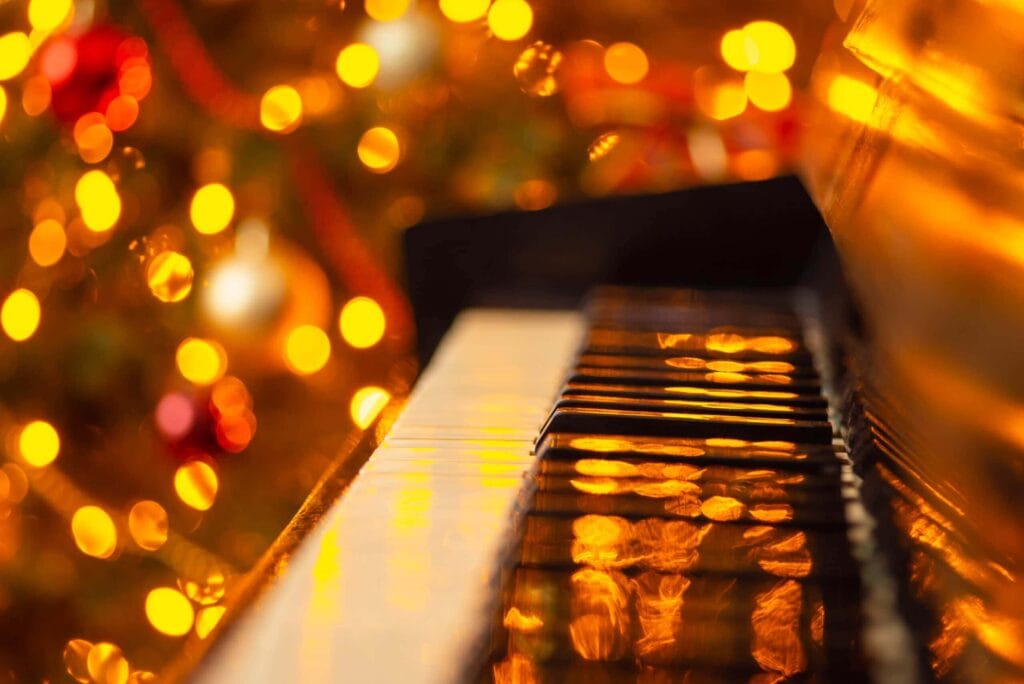 closeup of piano keys