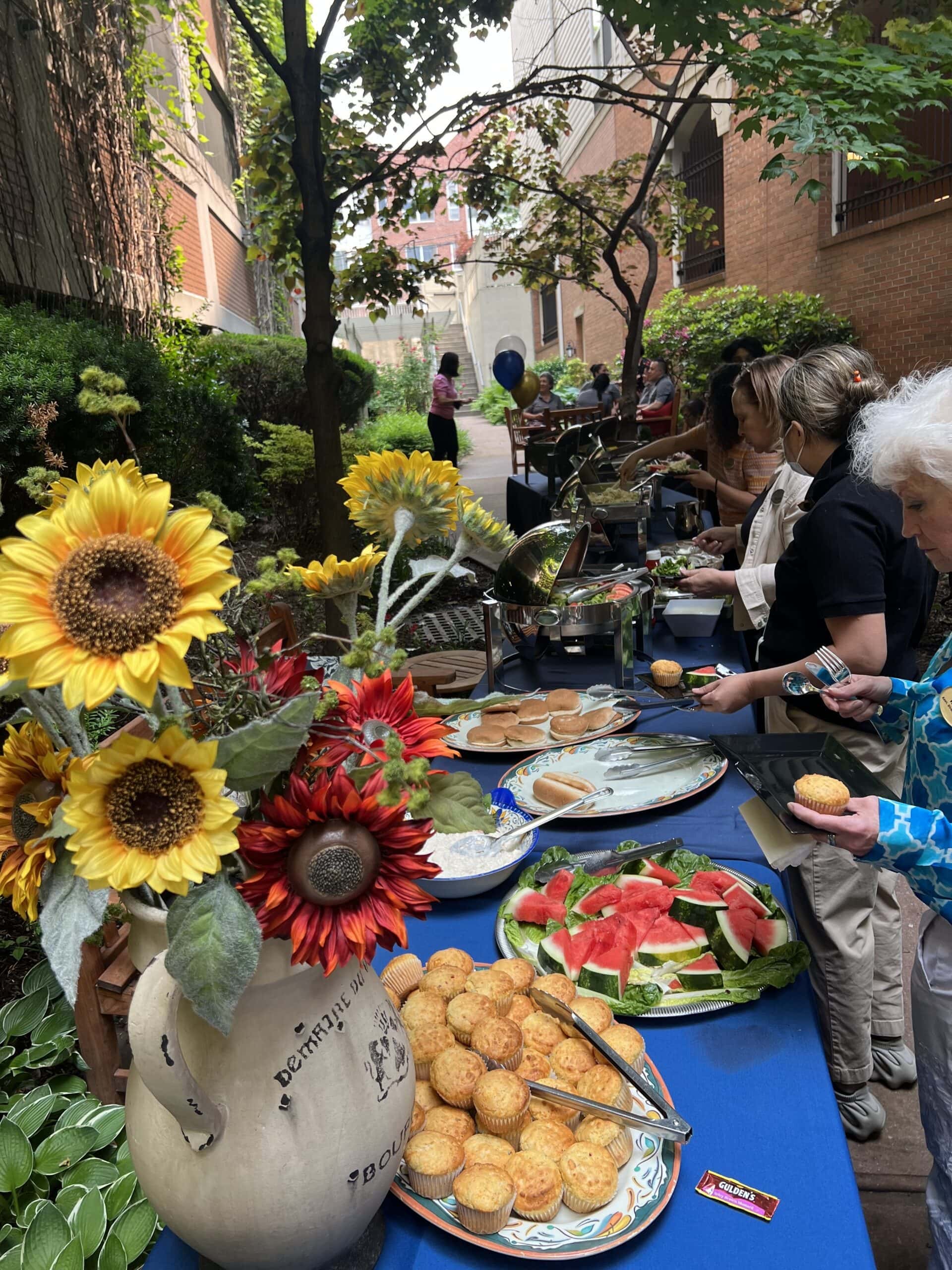 barbecue buffet at community event
