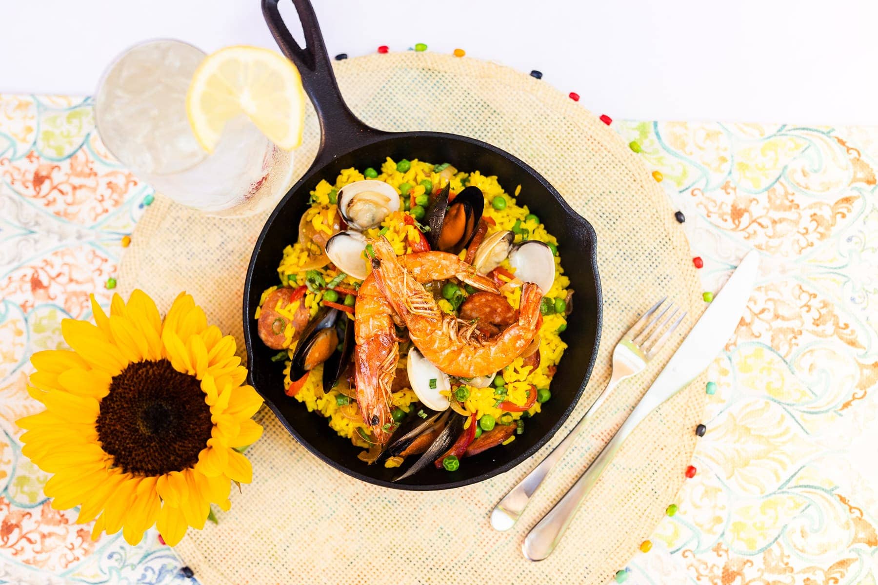 giant prawn seafood skillet