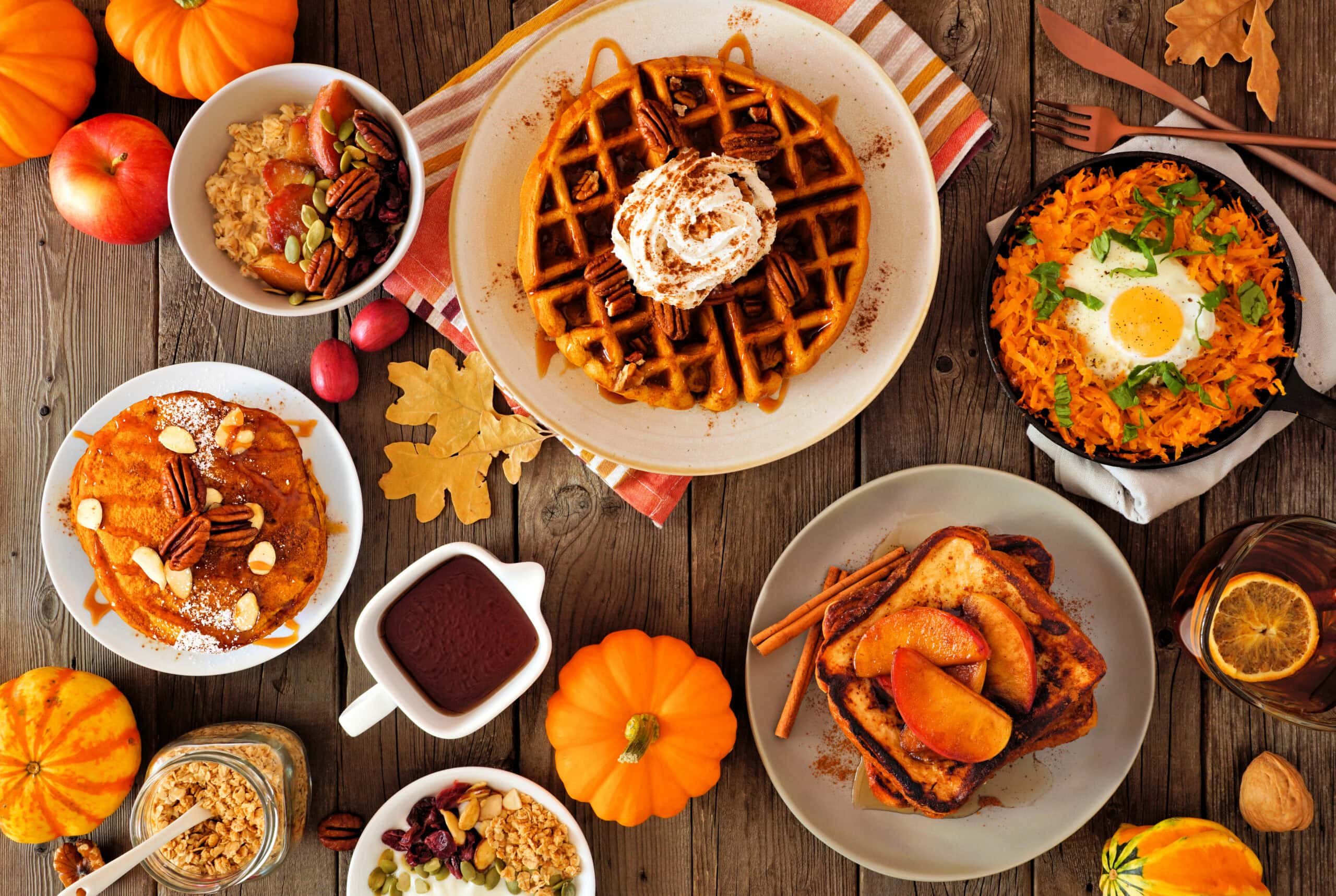 autumn breakfast spread