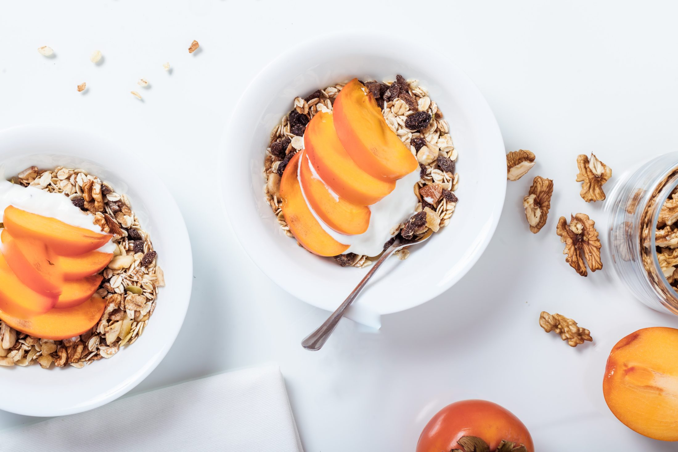 breakfast cereal oats and peaches