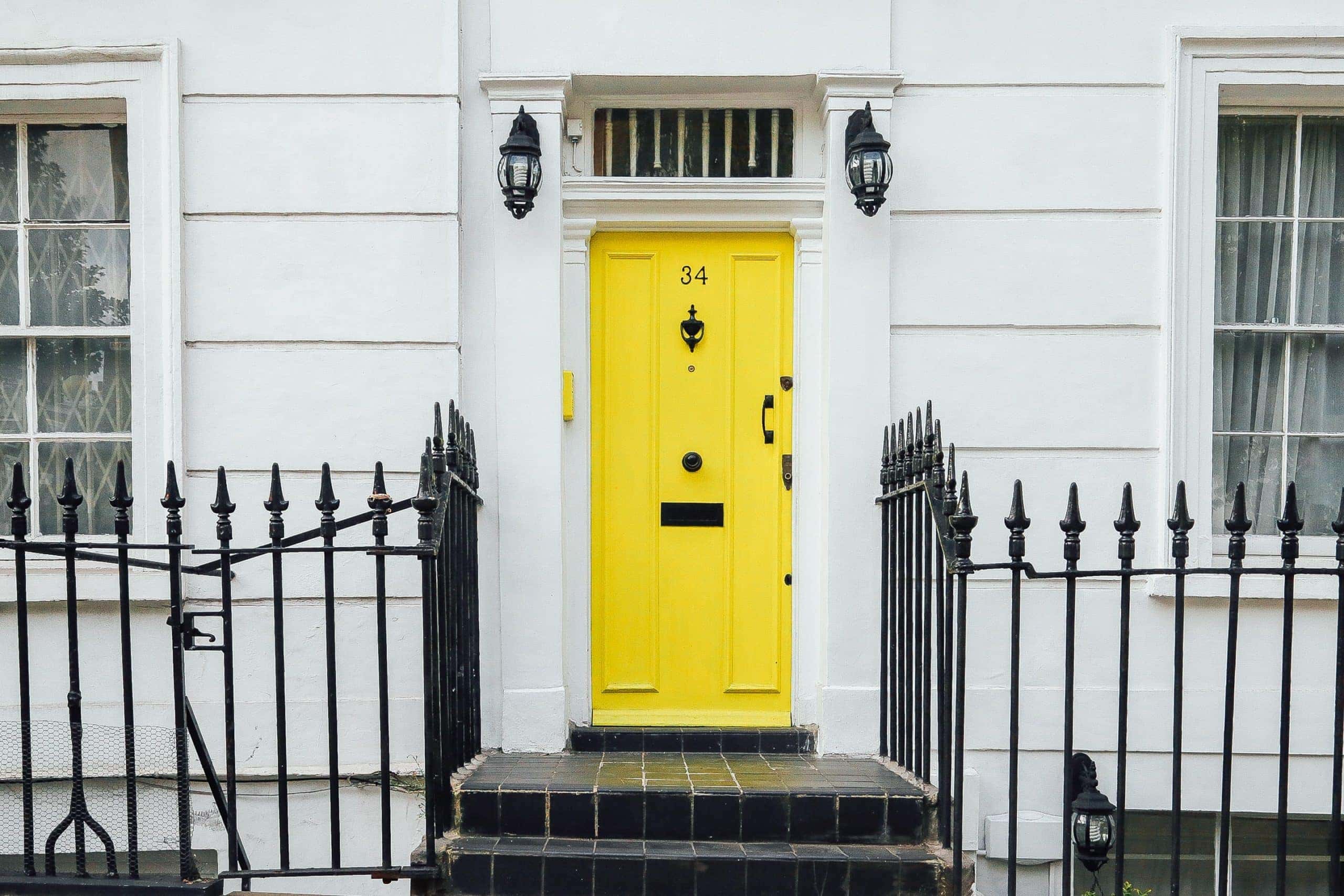 front of house yellow front door