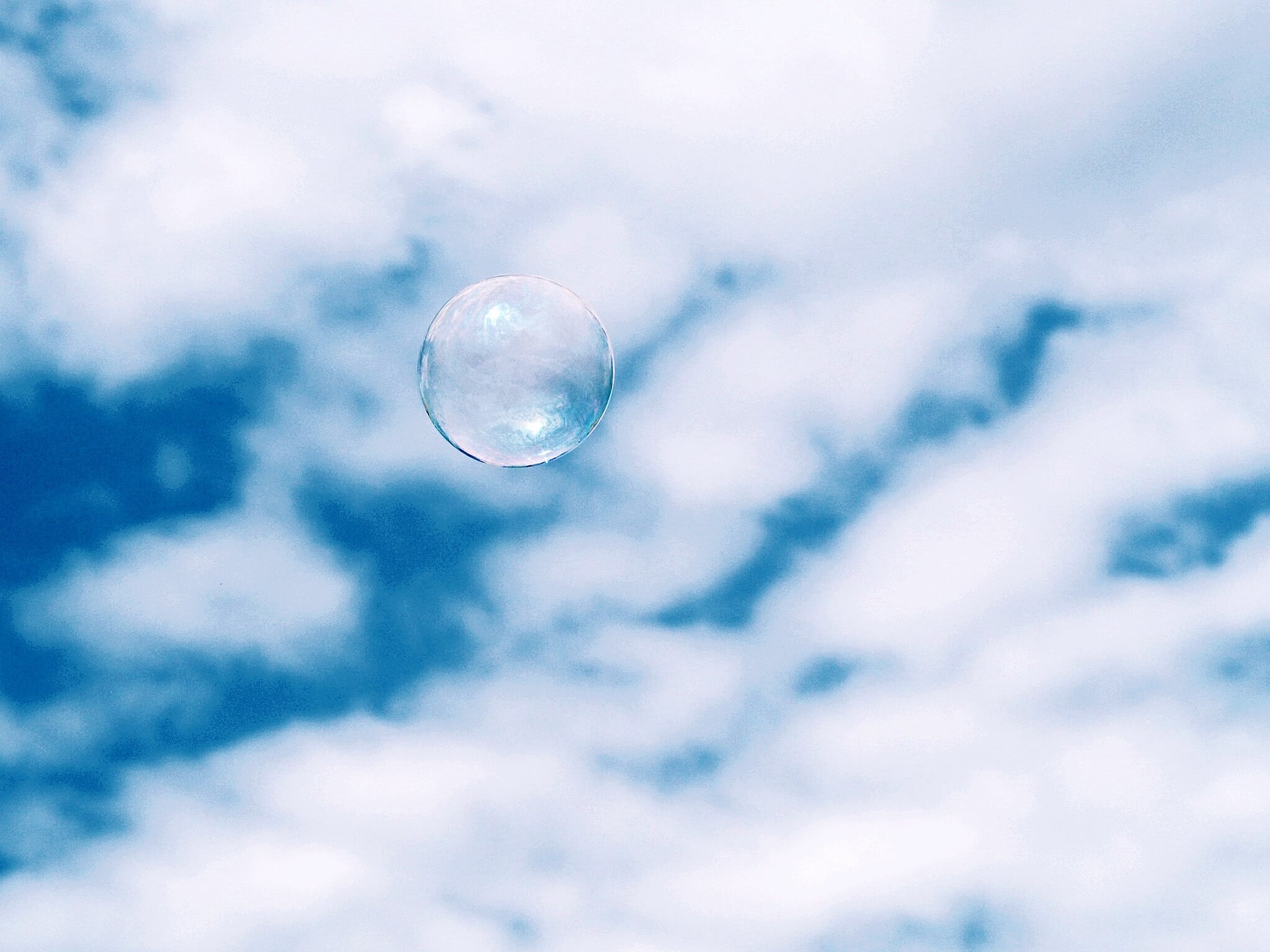 single bubble against the sky