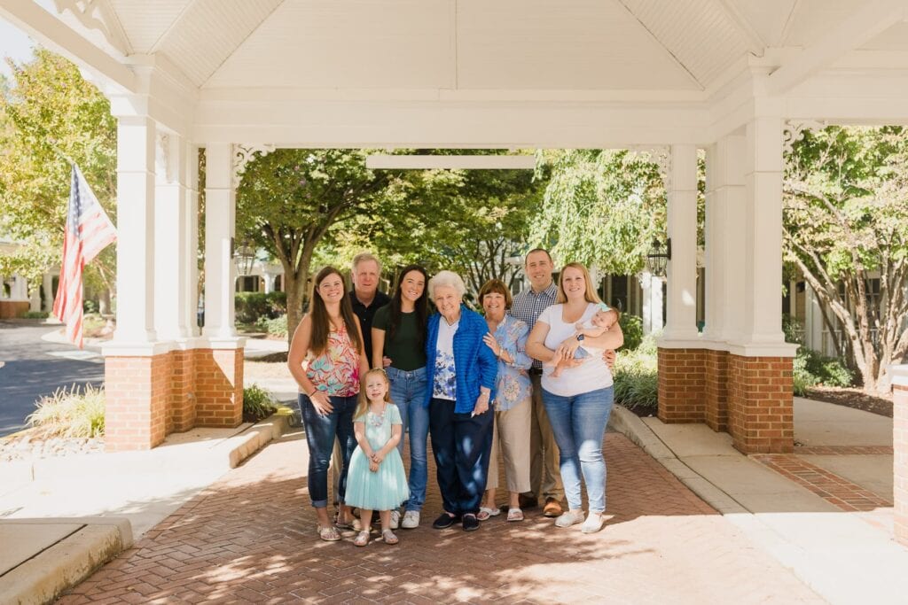 resident and family outside