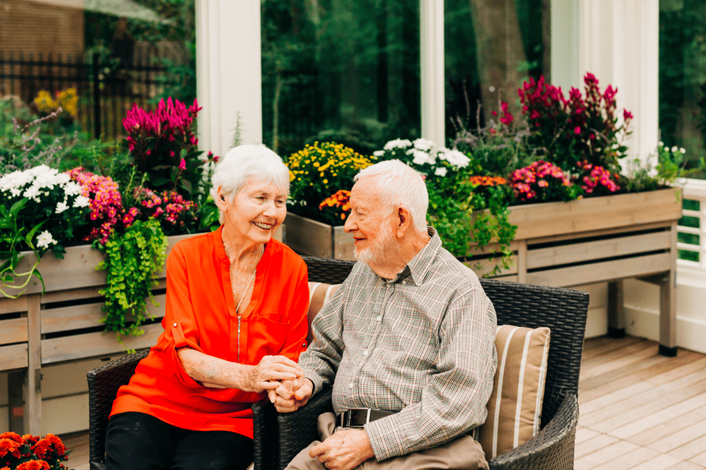 elderly resident couple